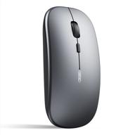 🖱️ inphic rechargeable bluetooth mouse, tri-mode wireless mouse (bluetooth 5.0/4.0+2.4ghz) with ultra-slim & silent click, 1600dpi 3 adjustable optical portable mouse for pc macbook ipad os – grey logo