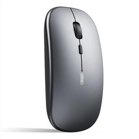 img 4 attached to 🖱️ Inphic Rechargeable Bluetooth Mouse, Tri-Mode Wireless Mouse (Bluetooth 5.0/4.0+2.4GHz) with Ultra-Slim & Silent Click, 1600DPI 3 Adjustable Optical Portable Mouse for PC MacBook iPad OS – Grey