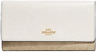 signature leather trifold wallet clutch logo