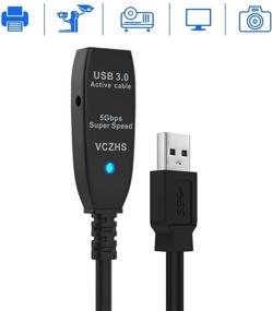 img 3 attached to Удлинитель USB 3.0 VCZHS 25 футов 🔌 с активными чипсетами повторителя для усиления сигнала