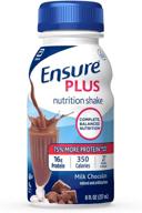 🍫 ensure plus nutrition shake: 24 count meal replacement shakes with 16g quality protein, milk chocolate flavor, 8 fl oz logo