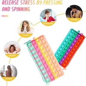 img 2 attached to 🖍️ Fidget Pop Bubble Silicon Pencil Case: Sensory Fidget Toy & Stationery Organizer for Office | Pen Bag & Decompression Toy