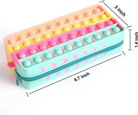 img 3 attached to 🖍️ Fidget Pop Bubble Silicon Pencil Case: Sensory Fidget Toy & Stationery Organizer for Office | Pen Bag & Decompression Toy