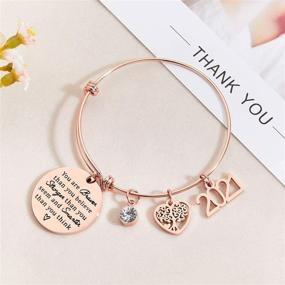 img 1 attached to 🎓 2021 Graduation Gifts for Her: Class of 2021 Inspirational Charm Bracelet - You Are Braver Than You Believe - High School/College Graduation Gifts for Her (Rose Gold)