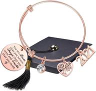 🎓 2021 graduation gifts for her: class of 2021 inspirational charm bracelet - you are braver than you believe - high school/college graduation gifts for her (rose gold) logo