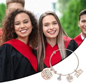 img 3 attached to 🎓 2021 Graduation Gifts for Her: Class of 2021 Inspirational Charm Bracelet - You Are Braver Than You Believe - High School/College Graduation Gifts for Her (Rose Gold)