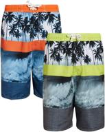 🩳 stylish quad seven printed trunks: trendy swimwear for black boys logo