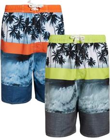 img 4 attached to 🩳 Stylish Quad Seven Printed Trunks: Trendy Swimwear for Black Boys