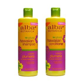 img 3 attached to Hawaiian Hair Wash and Conditioner Bundle - Replenishing Plumeria with Pineapple, Papaya, Quinoa, Aloe, and Ginger - 12 fl. oz. Each