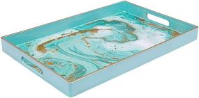 img 1 attached to MAONAME Rectangular Marbling Serving Bathroom Tray