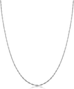 img 4 attached to 10k White Gold Singapore Chain Necklace by Kooljewelry - Available in 0.7 mm, 1 mm, 1.4 mm, and 1.7 mm Sizes