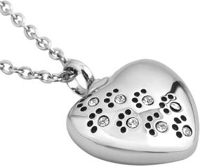 img 3 attached to 💖 Love Heart Crystal Urn Necklaces for Pet Cat and Dog Paw Print Memorial - Cremation Ashes Holder Keepsake, Stainless Steel Funnel - Mel Crouch