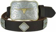 longhorn western conchos: premium leather men's accessories for belt matching logo