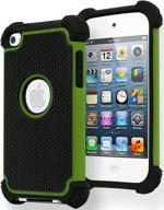 green & black bastex hybrid armor case for apple ipod touch 4, 4th generation - enhanced seo logo