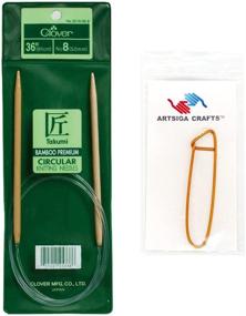 img 2 attached to 🧶 Clover Takumi Bamboo Circular Knitting Needles 36 inch Size 15/10mm: Bundle with Artsiga Crafts Stitch Holder 3016/36 15