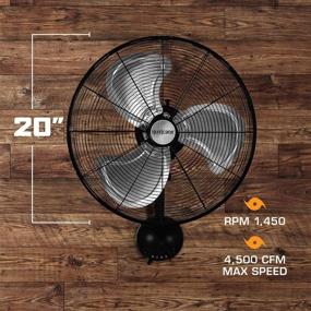 img 3 attached to 🌀 Hurricane 20 Inch Pro Series High Velocity Heavy Duty Metal Wall Mount Fan - Ideal for Industrial, Commercial, Residential, and Greenhouse Use - ETL Listed, Black