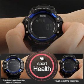 img 1 attached to Versatile Outdoor Multifunction Pedometer Heart 🌿 Rate Monitor Sport Watch for Women and Men