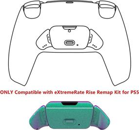 img 3 attached to 🎮 eXtremerate Rise Remap Kit with Chameleon Green Purple Back Button Housing Shell - Redesigned Replacement for PS5 Controller (Controller & Rise Remap Board NOT Included)