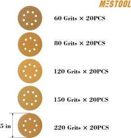 img 3 attached to 🪨 Mestool 58-AP 100pc Assorted Grit Sanding Discs: Includes 60, 80, 120, 150, and 220 Grits