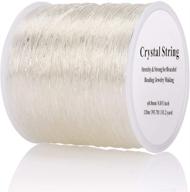 versatile 0.8mm crystal elastic string: ideal for handcrafts, jewelry making, necklaces, bracelets, and beading projects - 393.7ft clear bead cord stretchy bracelet string logo