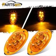 запчасти partsam led боковые маркеры и указатели поворота 5-2835-smd запечатанные, замена для freightliner cascadia - светодиодные боковые маркеры и подсветка кабины в цвете янтаря (пара) логотип