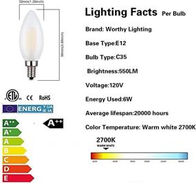 img 3 attached to 🕯️ Frosted Torpedo Filament Candelabra Chandelier: Elegant Lighting for a Unique Ambiance