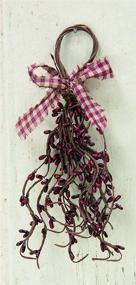 img 1 attached to 🎀 HAPPY DEALS 11" Pip Berry Wispy Teardrop with Gingham Plaid Bow, Burgundy - 1 pc (FISB71385G-c)