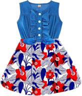 👗 girls summer dress with bow tie - denim sundress for kids 2-8 years logo