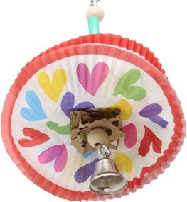 img 1 attached to 🐦 USA Handmade Bonka Bird Toys 1925H Heart Cake Foraging Parrot Cage Toys - Ideal for Cockatiels and African Greys | Premium Quality Product