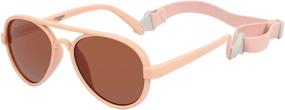 img 4 attached to 🕶️ COCOSAND Aviator Toddler Sunglasses with Strap - UV400 Protection, Age 2-6