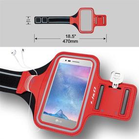 img 3 attached to 🔧 J&D Armband Compatible for LG Aristo 3, Aristo 2, Tribute Empire, Tribute Dynasty, Aristo 2 Plus, Phoenix 4, Zone 4, K8 2018, Fortune 2, Rebel 4 - Sports Armband with Key Holder Slot and Earphone Connection