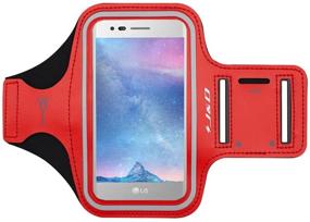 img 4 attached to 🔧 J&D Armband Compatible for LG Aristo 3, Aristo 2, Tribute Empire, Tribute Dynasty, Aristo 2 Plus, Phoenix 4, Zone 4, K8 2018, Fortune 2, Rebel 4 - Sports Armband with Key Holder Slot and Earphone Connection