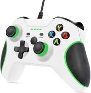 🎮 wired xbox one game controller with 3.5mm headset jack (white) - pc compatible logo