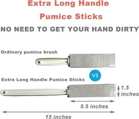 img 3 attached to 🚽 Extra Long Handle Pumice Sticks for Toilet Cleaning - 2 Pack Pumice Stone for Hard Water Rings, Tiles, Swimming Pools, and Grills - Toilet Bowl Cleaner