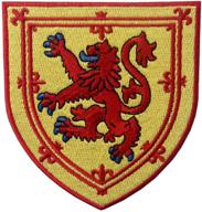 🏴 coat of arms embroidered emblem patch for scotland - cross, lion, and shield design, iron on or sew on logo