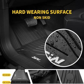 img 3 attached to 🚗 3W Floor Mats - Custom Fit All Weather Liners for Lincoln MKX 2016-2018 - Full Set - Black