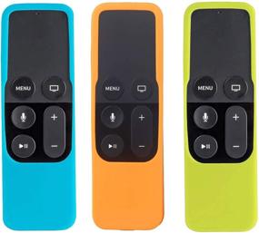 img 4 attached to Чехол из силикона SYMOTOP 3 Pack для Apple TV 4K 5-го/4-го поколения - ударопрочный чехол, совместимый с пультом Siri (синий/оранжевый/зеленый)