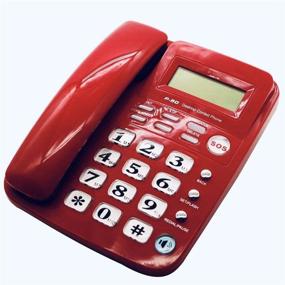 img 4 attached to 📞 Настольный проводной телефон MuYuTec: телефон с Caller ID, функцией громкой связи и усиленным звонком - телефоны с крупными кнопками для пожилых людей - телефон для экстренных ситуаций SOS (красный)