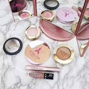 img 1 attached to 💄 Enhanced Illumination: Rose Gold Trifold Makeup Mirror Bundle with Adjustable Tabletop and Compact Vanity Mirrors, Featuring Brighter Dimmer LED and Standing Base