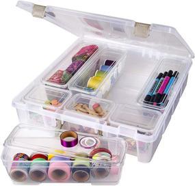 img 4 attached to 🎨 ArtBin 6967AZ Super XL - Clear & Gold Art Supply Storage Satchel with 7 Bins - 1 Pack: Organized Crafting Solution