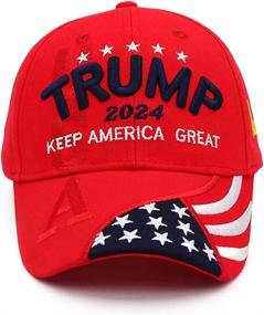 img 4 attached to 🧢 Engmoo Trump 2024 Hat: Patriotic Take America Back with USA Flag Embroidery - Adjustable Baseball Cap