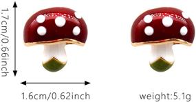 img 1 attached to 🍄 Hypoallergenic Enamel Gold Metal Stud Earrings: Delicate Easter Jewelry Gifts for Women, Teen Girls & Kids from YUNXI Mushroom