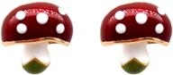 🍄 hypoallergenic enamel gold metal stud earrings: delicate easter jewelry gifts for women, teen girls & kids from yunxi mushroom logo