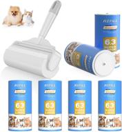 🐾 pet hair lint rollers - sticky large lint removal rollers with 420 sheets / 6 refills, 6.3" wide | portable roller for dog, cat, animal hair, furniture, couch, carpet, car seat logo