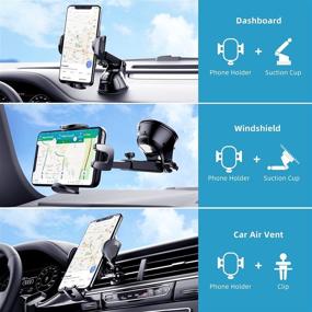 img 3 attached to 📱 FONKEN Cell Phone Holder for Car - Universal Mount for iPhone 12 11 Pro Max XS X/XR 8, Galaxy S20 S10 Note 10 Plus - Dashboard, Windshield, Vent Compatible