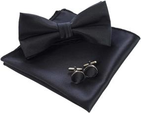 img 3 attached to 👔 Complete Men's Formalwear Set: JEMYGINS Pre Tied Pocket Square Cufflink Accessories, Ties, Cummerbunds & Pocket Squares