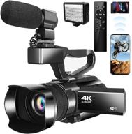 📷 ultra hd 4k video camera camcorder, 48mp 60fps vlogging camera for youtube with 30x zoom, touch screen, microphone, auto focus, remote control… logo