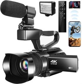 img 4 attached to 📷 Ultra HD 4K Video Camera Camcorder, 48MP 60FPS Vlogging Camera for YouTube with 30X Zoom, Touch Screen, Microphone, Auto Focus, Remote Control…