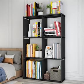 img 3 attached to 📚 Cube Storage Organizer Book Shelf: Versatile 6-Cube DIY Closet Rack for Living Room, Bedroom, Office - Ideal for Books, Clothes, Toys, Shoes, and Arts