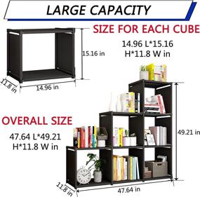 img 2 attached to 📚 Cube Storage Organizer Book Shelf: Versatile 6-Cube DIY Closet Rack for Living Room, Bedroom, Office - Ideal for Books, Clothes, Toys, Shoes, and Arts